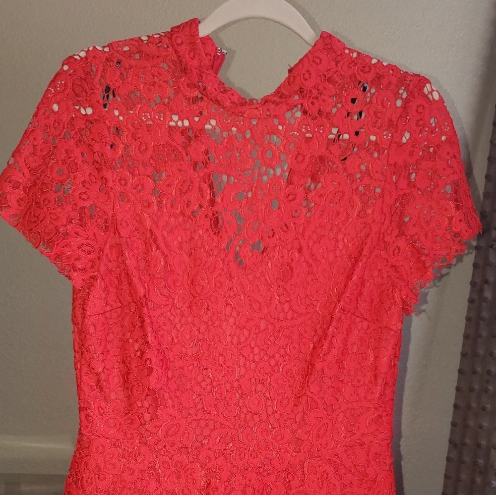 Red lace dress